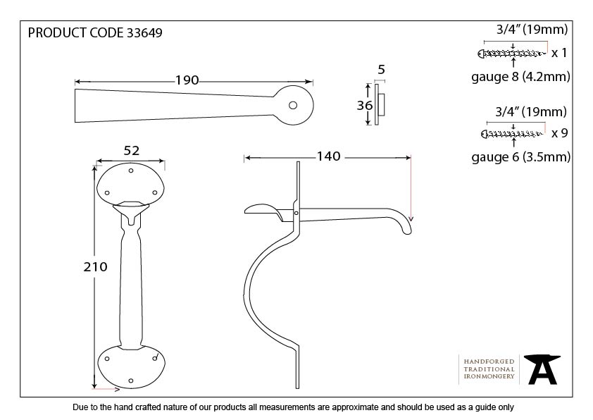 Pewter Medium Bean Thumblatch