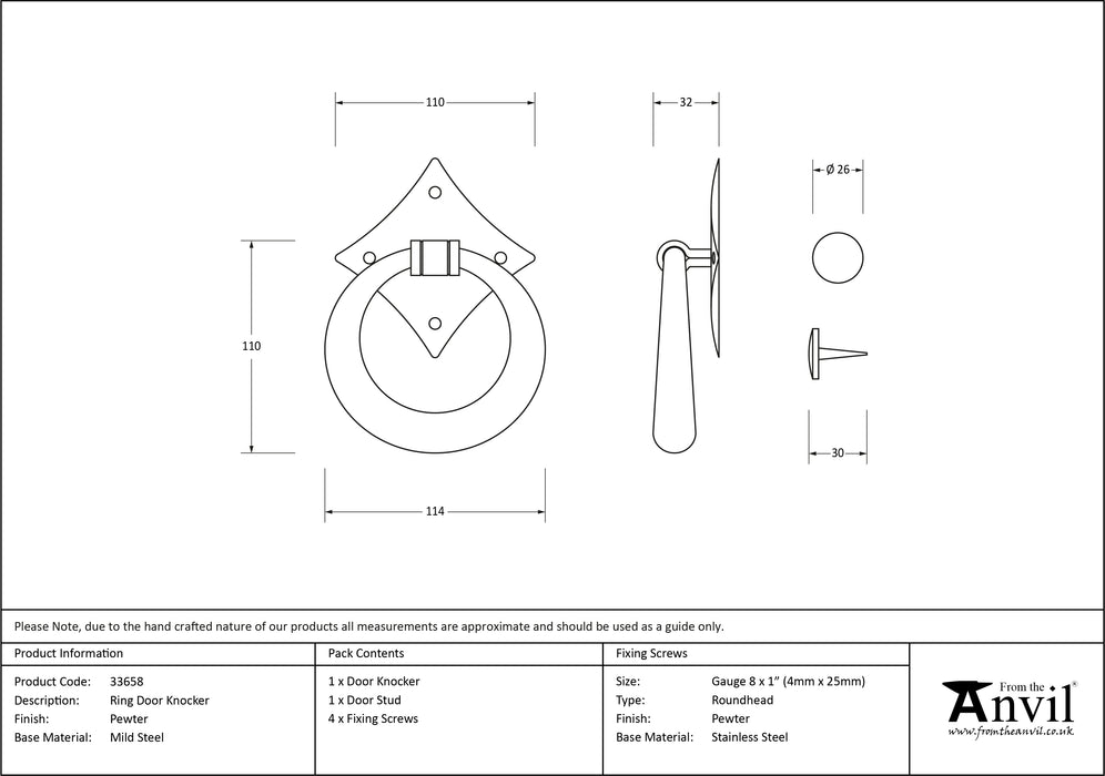 Pewter Ring Door Knocker