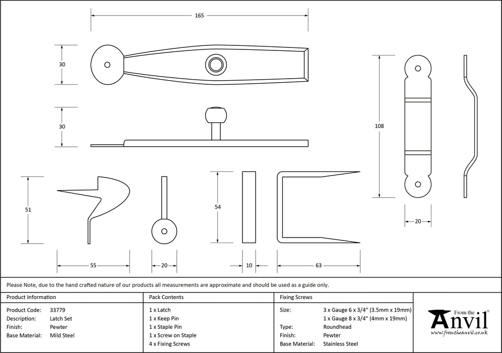 Pewter Latch Set