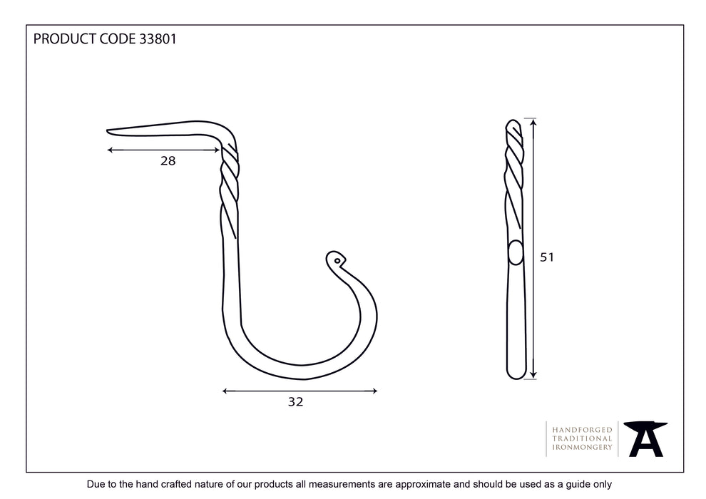 Pewter Cup Hook - Medium