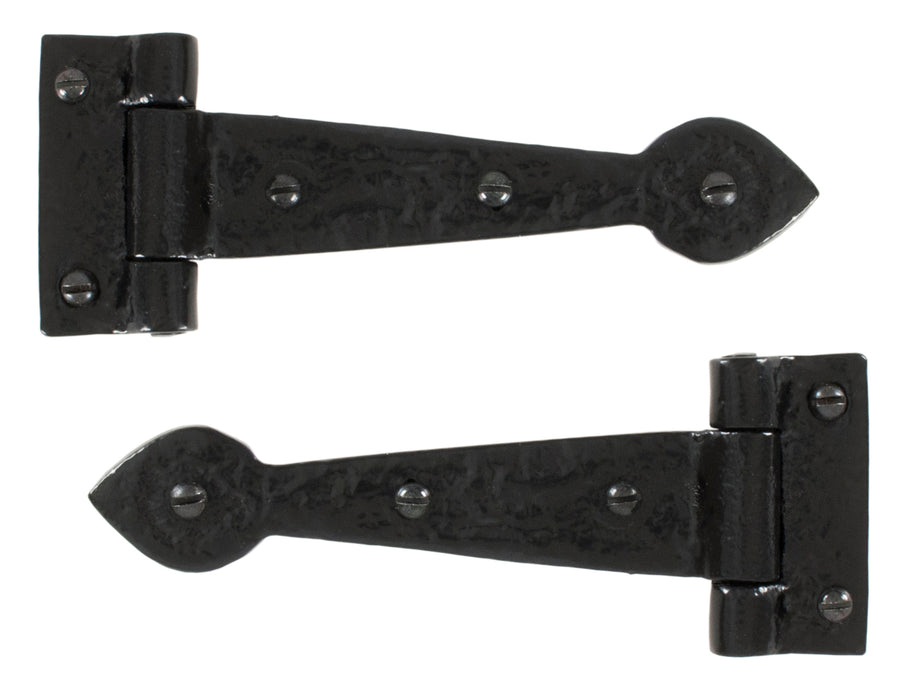 Black Textured 6" Cast T Hinge (pair)