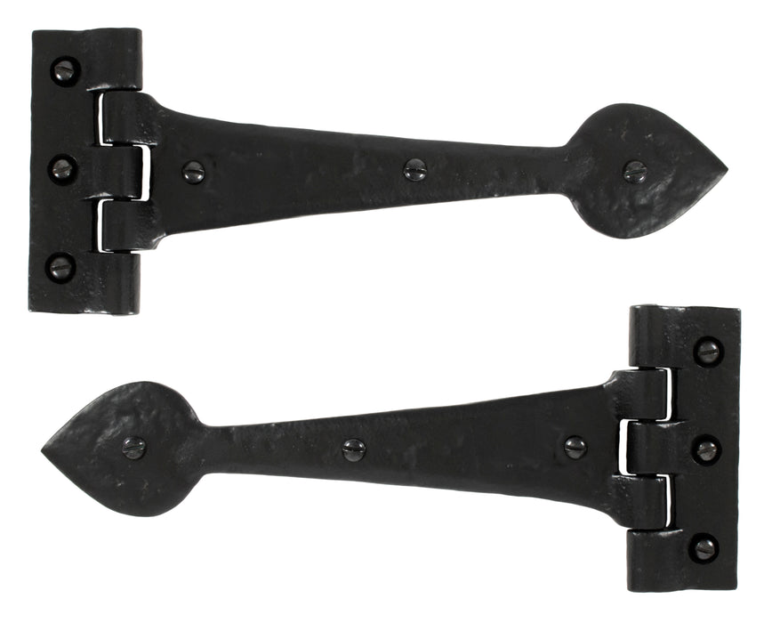 Black Textured  10_" Cast T Hinge (pair)