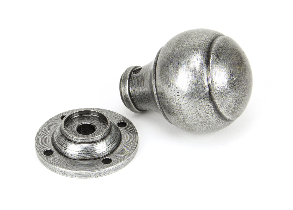 Pewter Regency Mortice/Rim Knob Set