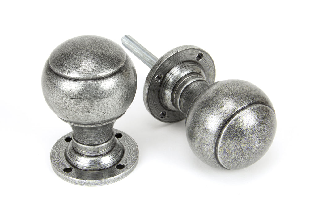 Pewter Regency Mortice/Rim Knob Set