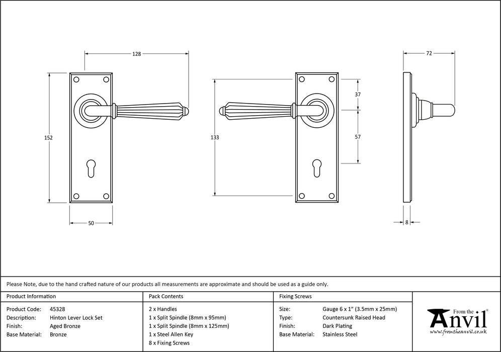 Aged Bronze Hinton Lever Lock Set