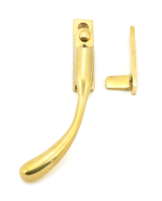 Polished Brass Night-Vent Locking Peardrop Fastener - LH