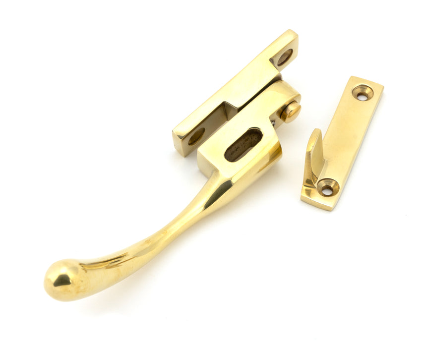 Polished Brass Night-Vent Locking Peardrop Fastener - LH