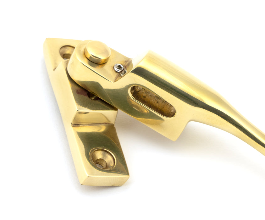 Polished Brass Night-Vent Locking Peardrop Fastener - LH