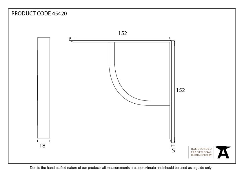 Natural Smooth 6'' x 6'' Plain Shelf Bracket