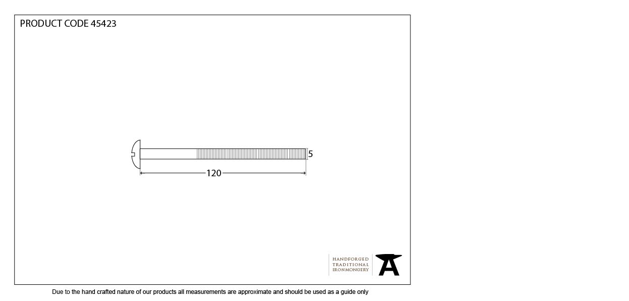 Satin Chrome M5 x 120mm Male Bolt (1)