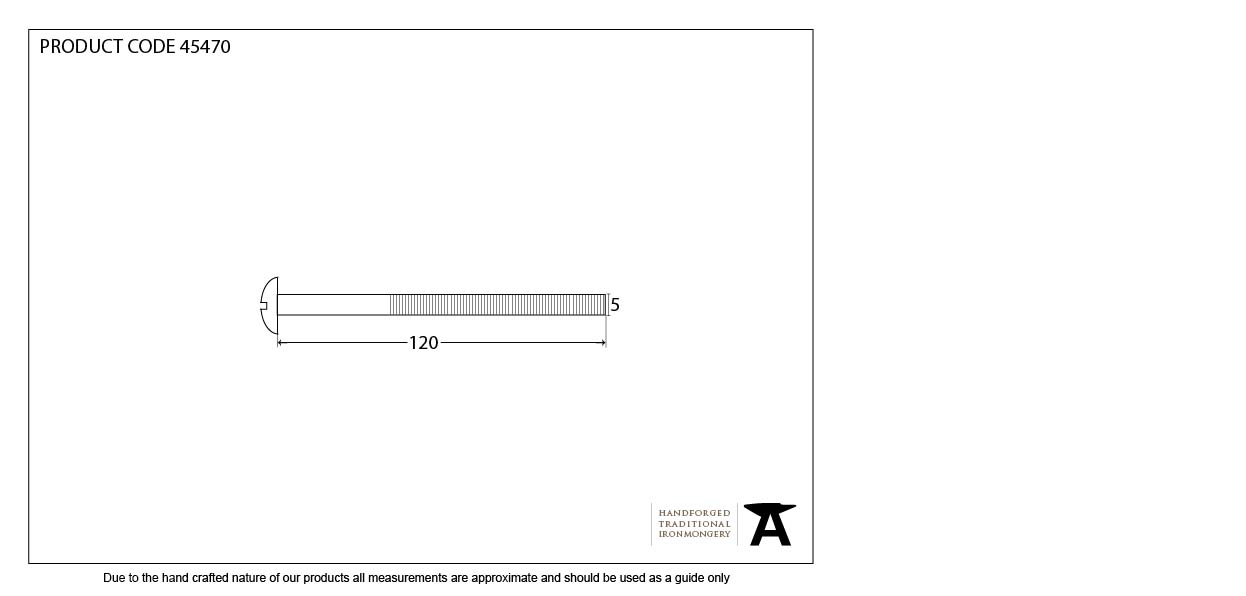 Pewter M5 x 120mm Male Bolt (1)