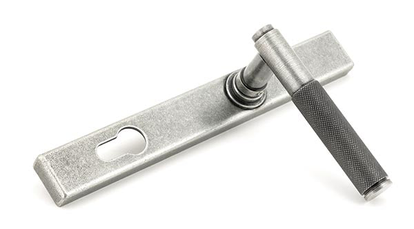 Pewter Brompton Slimline Lever Espag. Lock Set