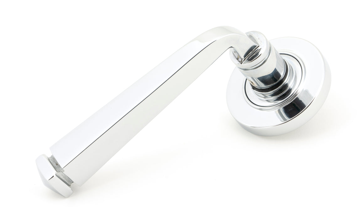 Polished Chrome Avon Round Lever on Rose Set (Plain)