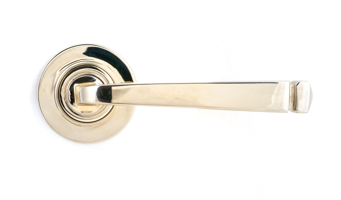 Polished Nickel Avon Round Lever on Rose Set (Plain)