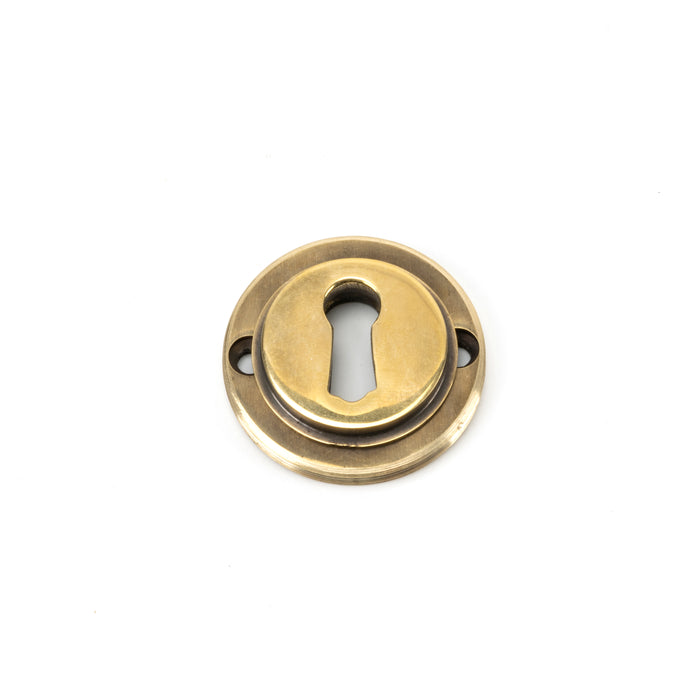 Aged Brass Round Escutcheon (Beehive)