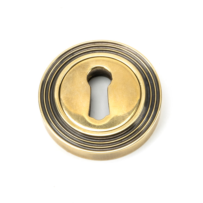 Aged Brass Round Escutcheon (Beehive)