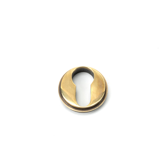 Aged Brass Round Euro Escutcheon (Beehive)