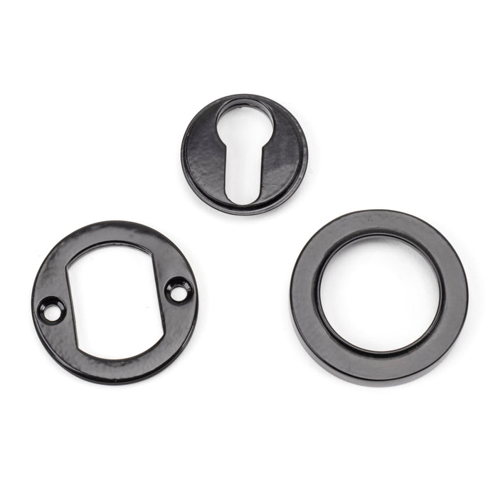 Black Round Euro Escutcheon (Plain)