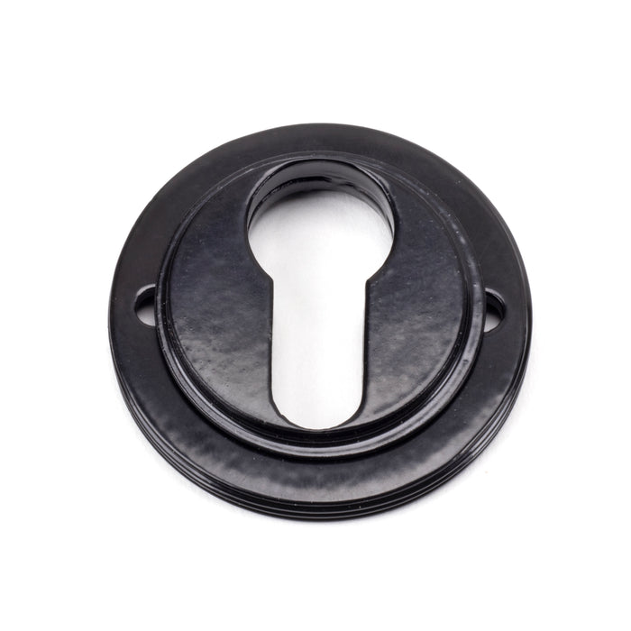 Black Round Euro Escutcheon (Art Deco)