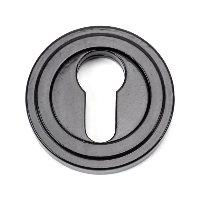 Black Round Euro Escutcheon (Art Deco)