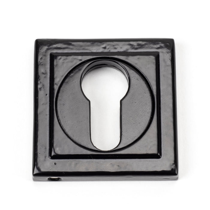 Black Round Euro Escutcheon (Square)