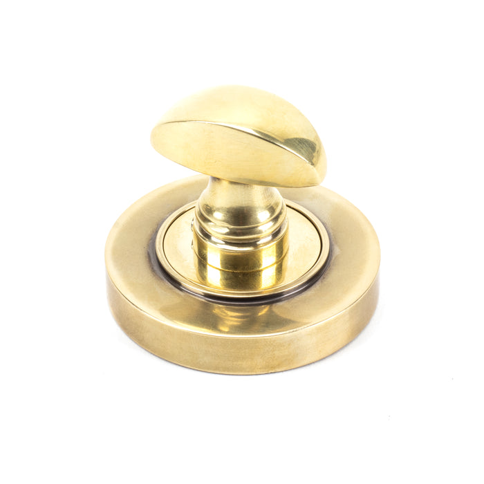 Aged Brass Round Thumbturn Set (Plain)