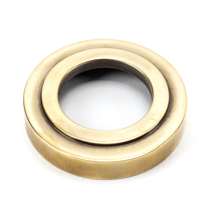 Aged Brass Round Thumbturn Set (Art Deco)