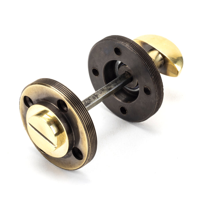 Aged Brass Round Thumbturn Set (Art Deco)