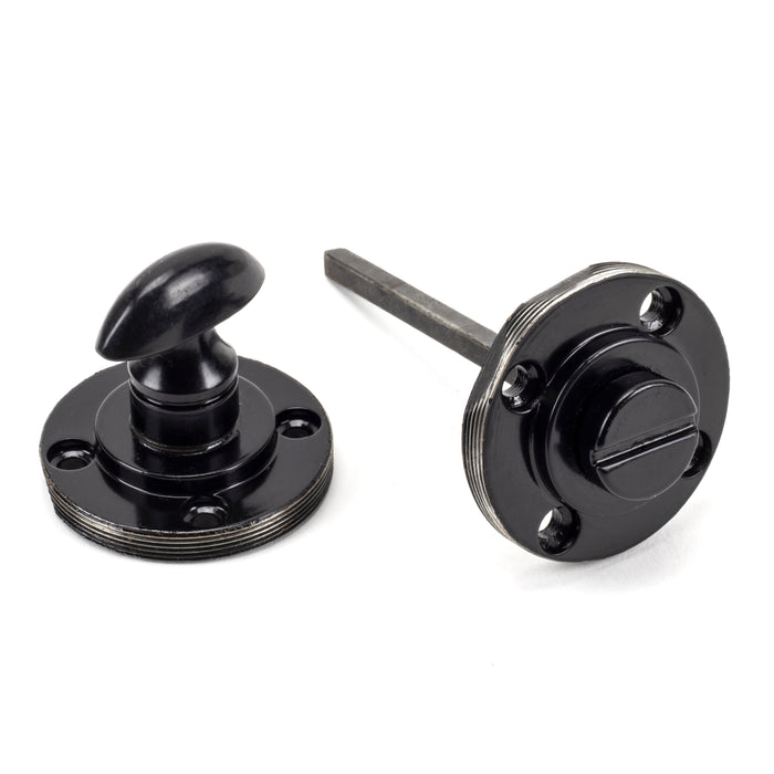 Black Round Thumbturn Set (Plain)