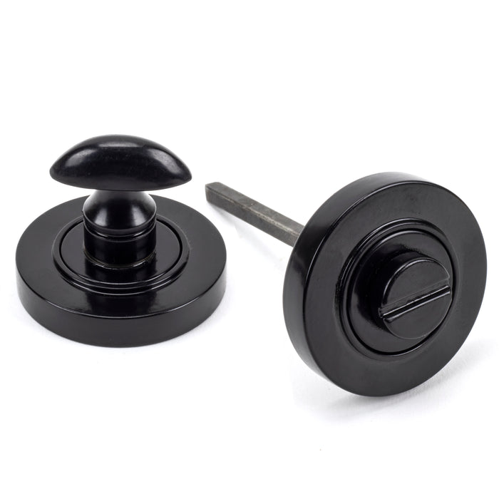 Black Round Thumbturn Set (Plain)