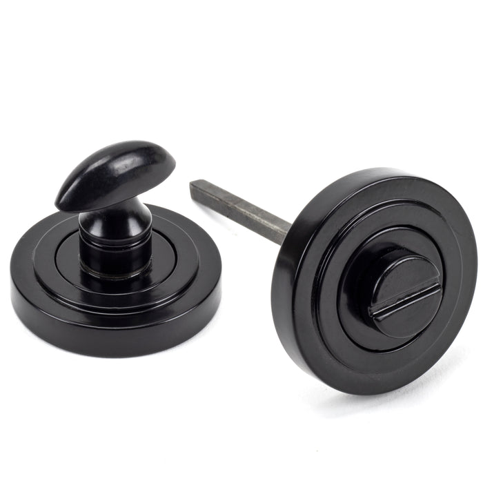 Black Round Thumbturn Set (Art Deco)