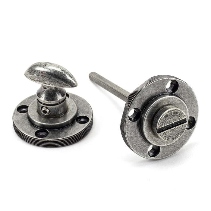 Pewter Round Thumbturn Set (Square)