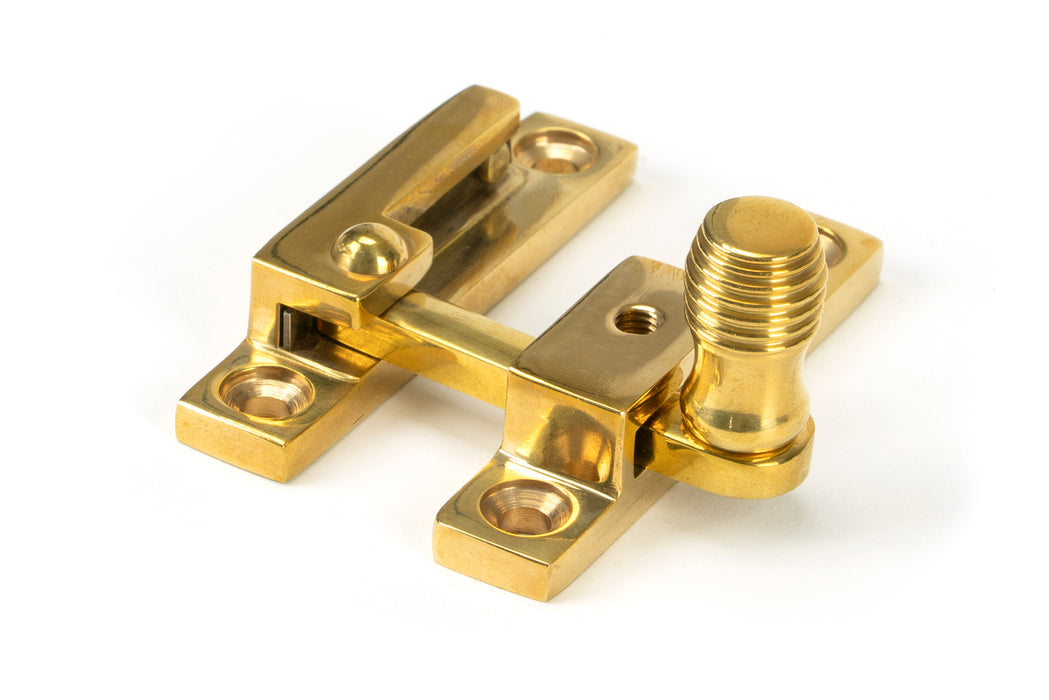 Polished Brass Beehive Quadrant Fastener - Narrow