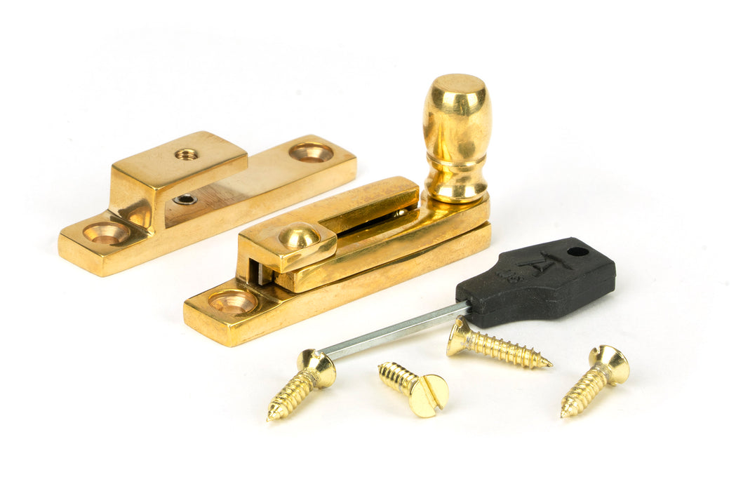 Polished Brass Mushroom Quadrant Fastener - Narrow