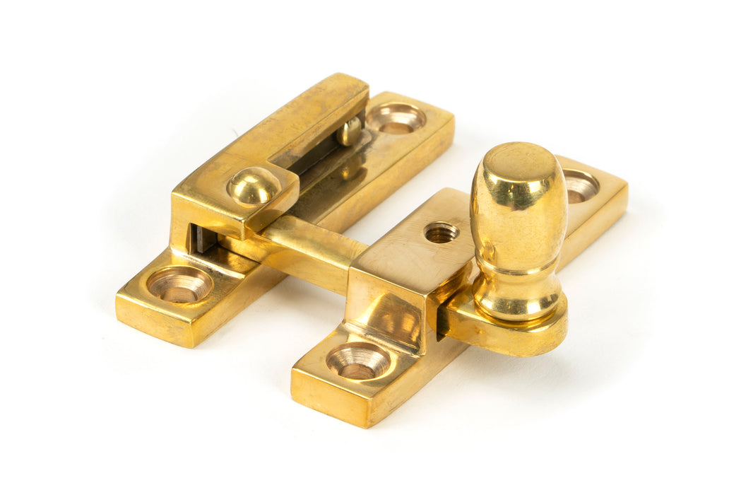 Polished Brass Mushroom Quadrant Fastener - Narrow