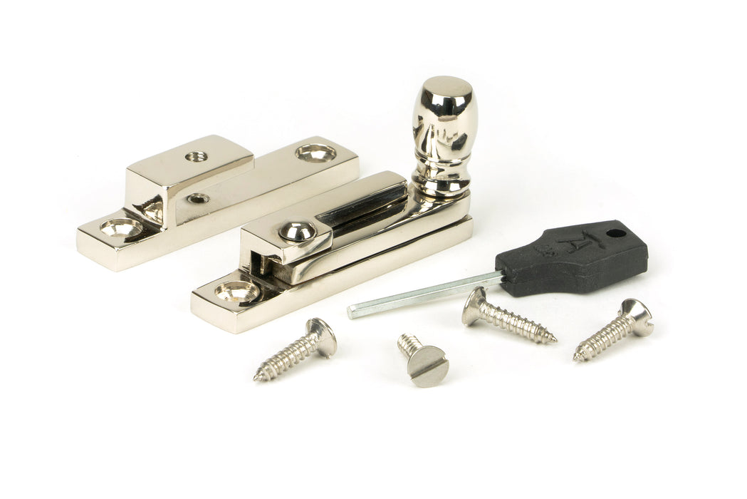 Polished Nickel Mushroom Quadrant Fastener - Narrow