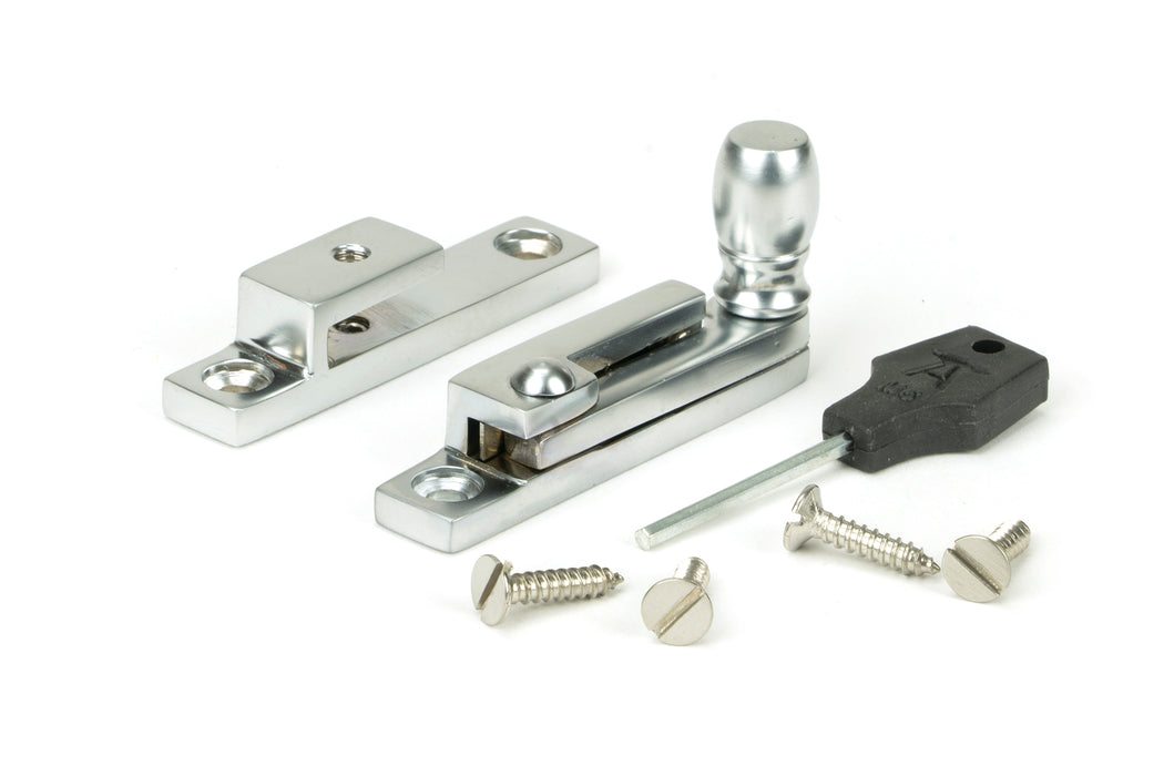 Satin Chrome Mushroom Quadrant Fastener - Narrow