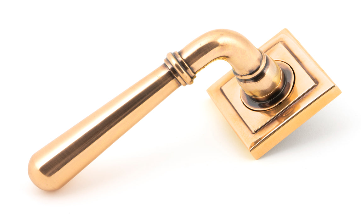 Polished Bronze Newbury Lever on Rose Set (Square)