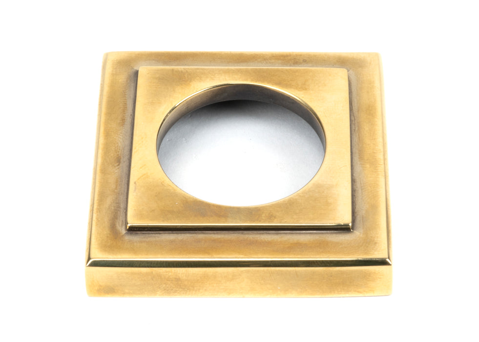 Aged Brass Hammered Newbury Lever on Rose Set (Square)