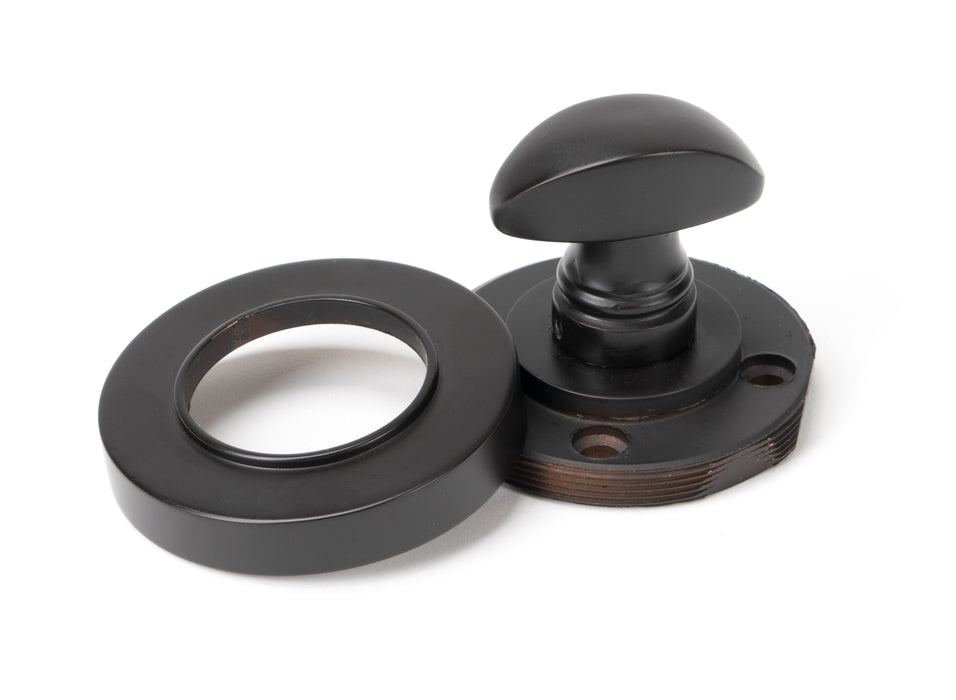 Aged Bronze Round Thumbturn Set (Plain)