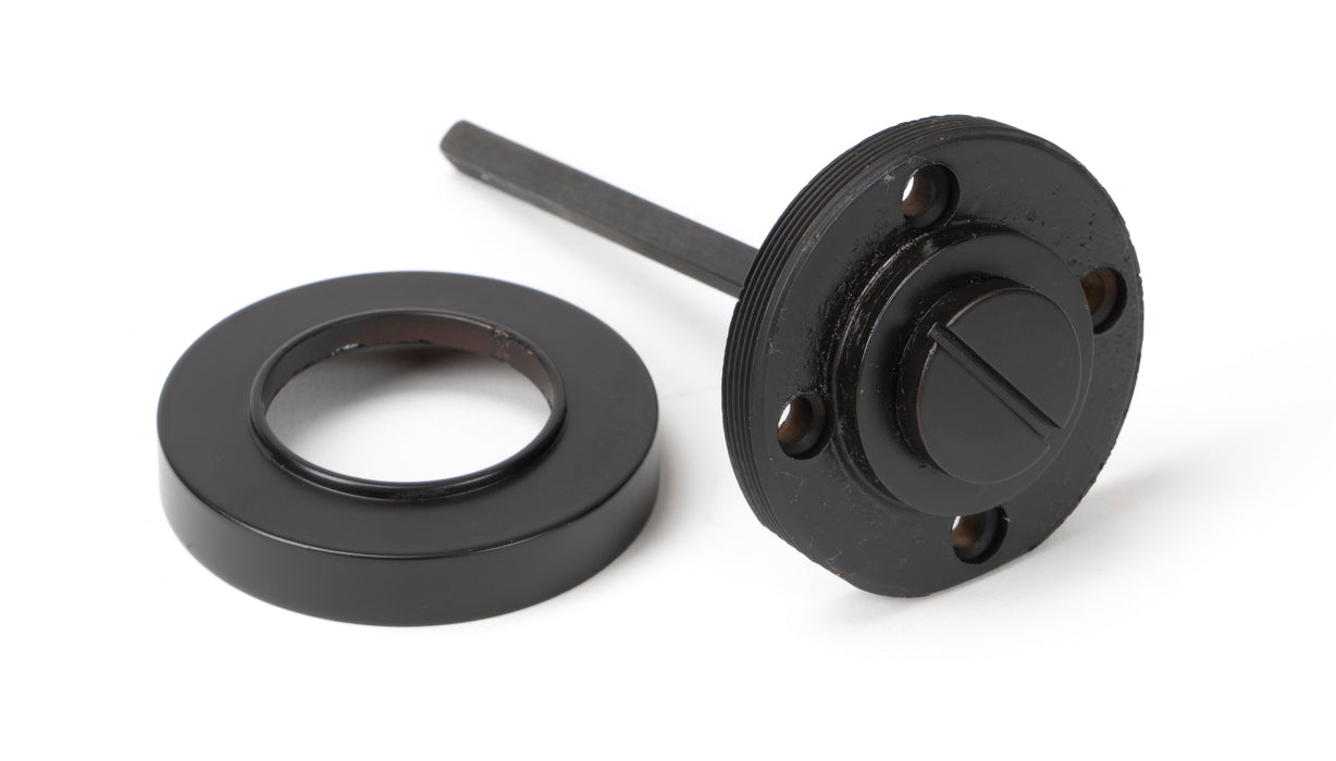 Aged Bronze Round Thumbturn Set (Plain)