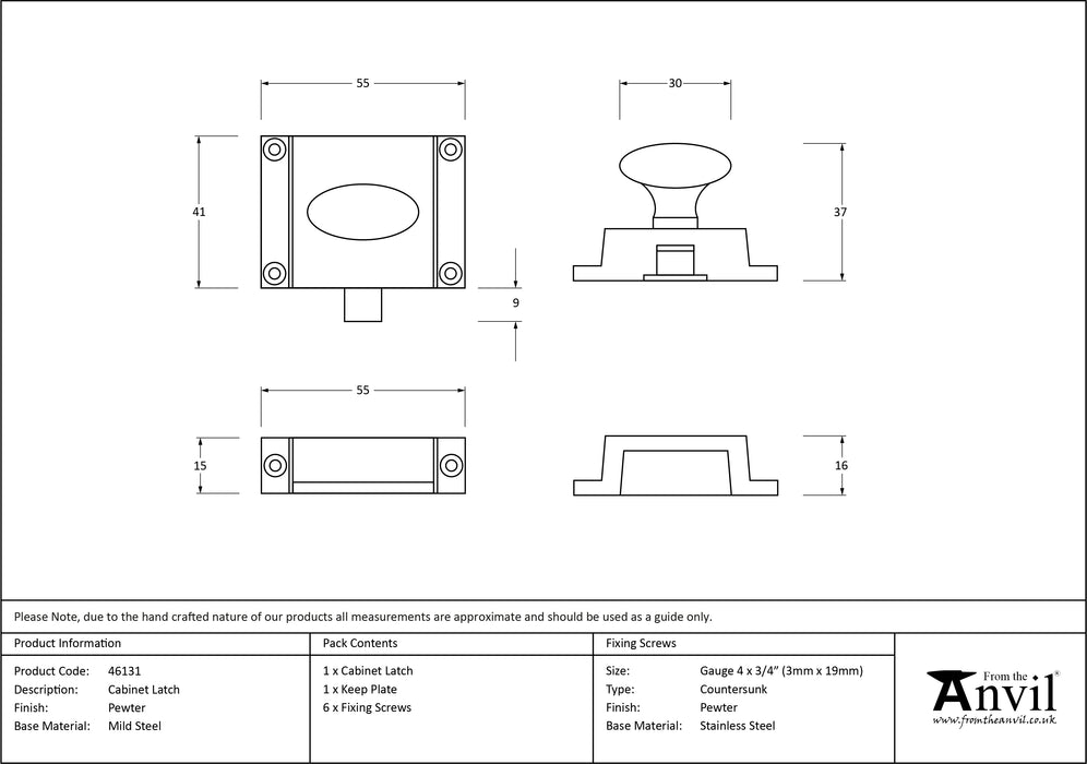 Pewter Cabinet Latch