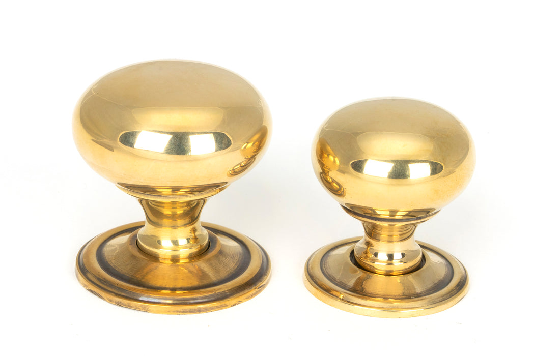 Aged Brass Mushroom Cabinet Knob 38mm