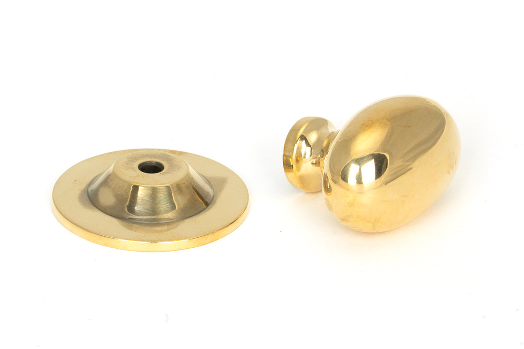 Aged Brass Oval Cabinet Knob 33mm