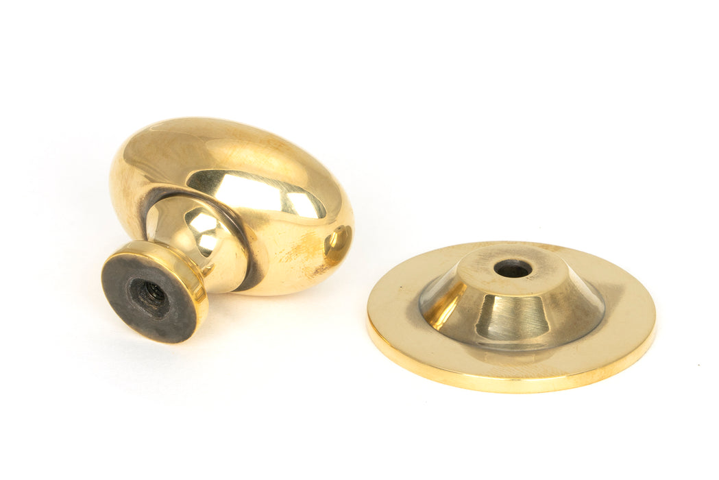 Aged Brass Oval Cabinet Knob 33mm