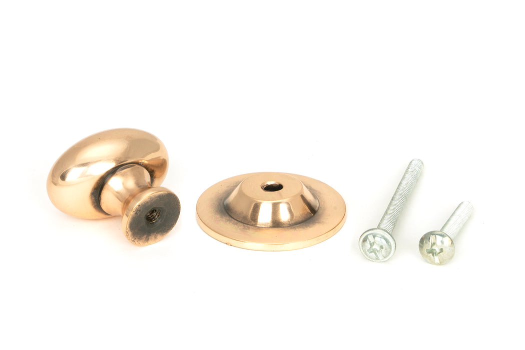 Polished Bronze Oval Cabinet Knob 33mm