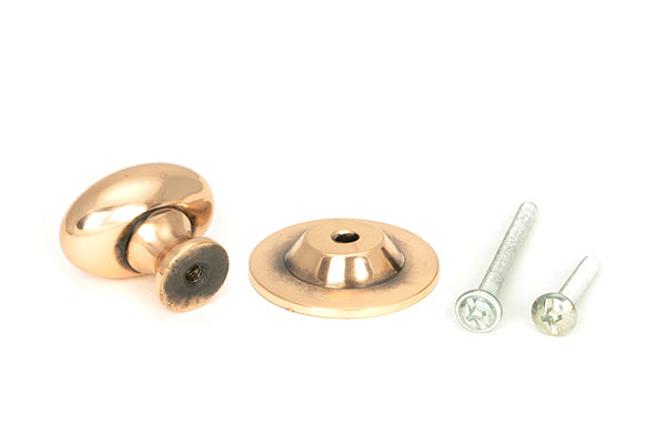 Polished Bronze Oval Cabinet Knob 33mm