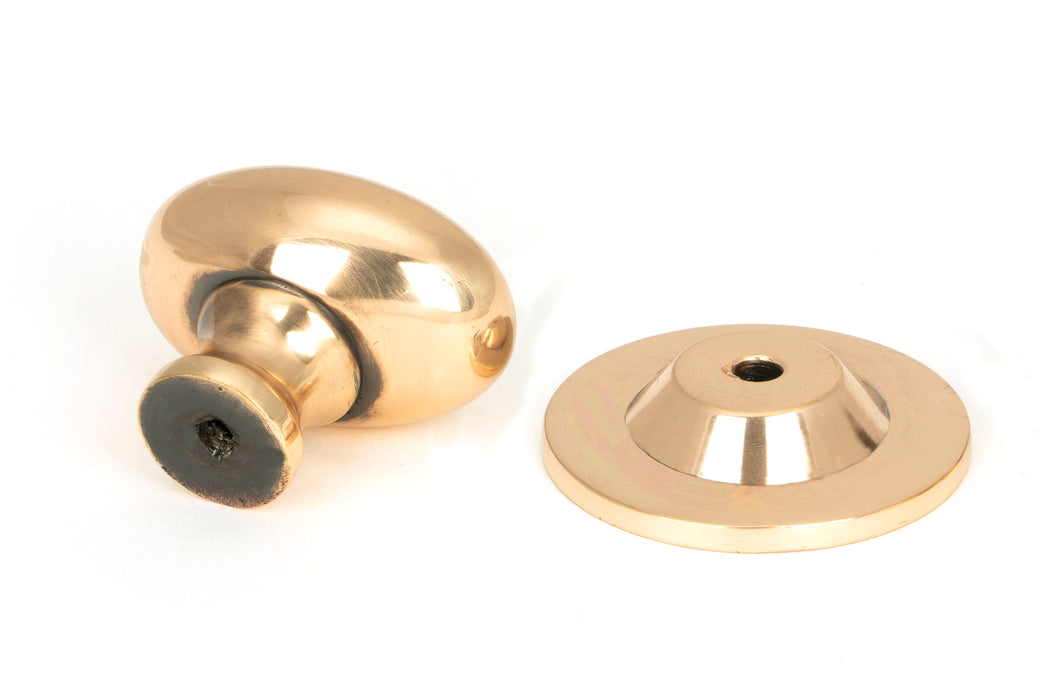 Polished Bronze Oval Cabinet Knob 40mm