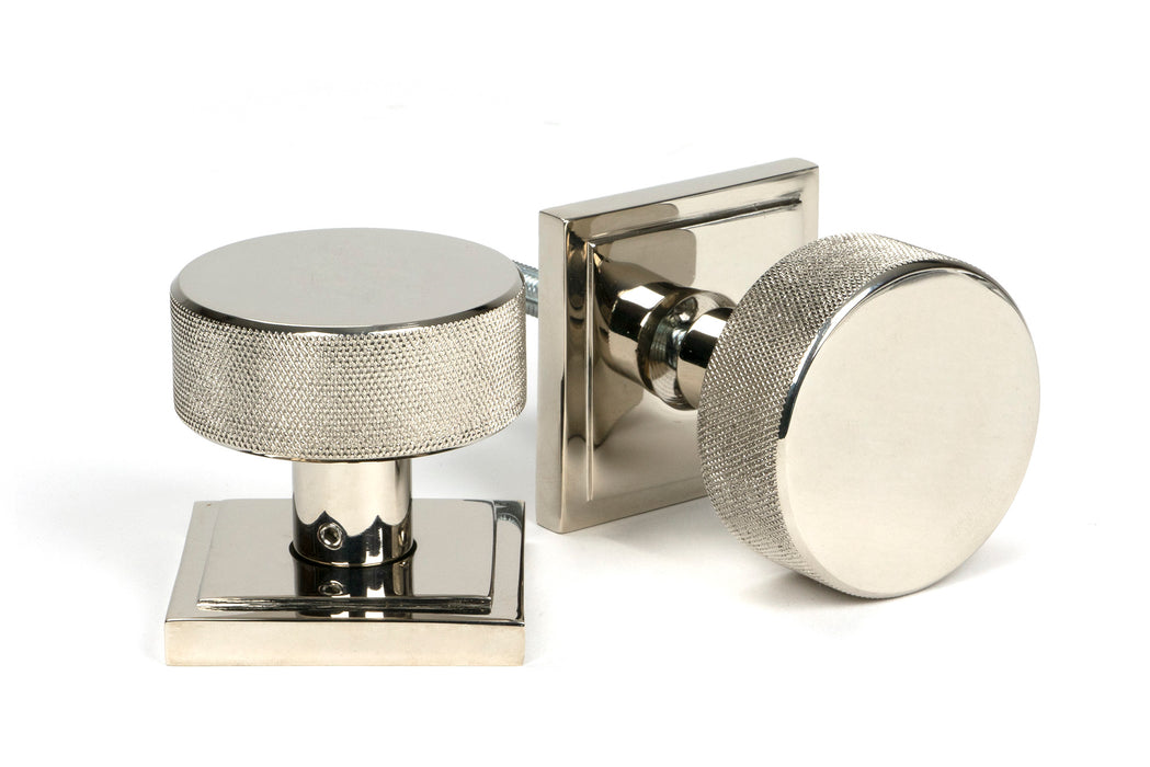 Polished Nickel Brompton Mortice/Rim Knob Set (Square)