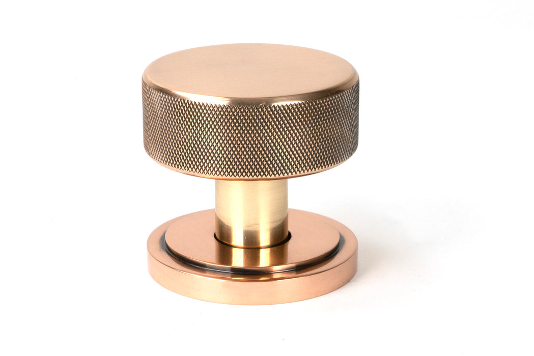 Polished Bronze Brompton Mortice/Rim Knob Set (Art Deco)